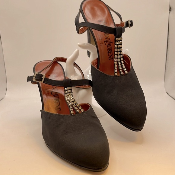 YVES SAINT LAURENT VINTAGE PARIS SHOES - Black, Size 7M, 4” Heel  - NWOT - Picture 6 of 6